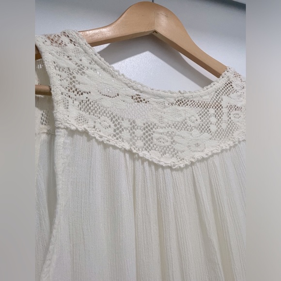 🌿 SOLD - Free People Off-White Embroidered Lace Light Heart Dress sz XS - Picture 6 of 9